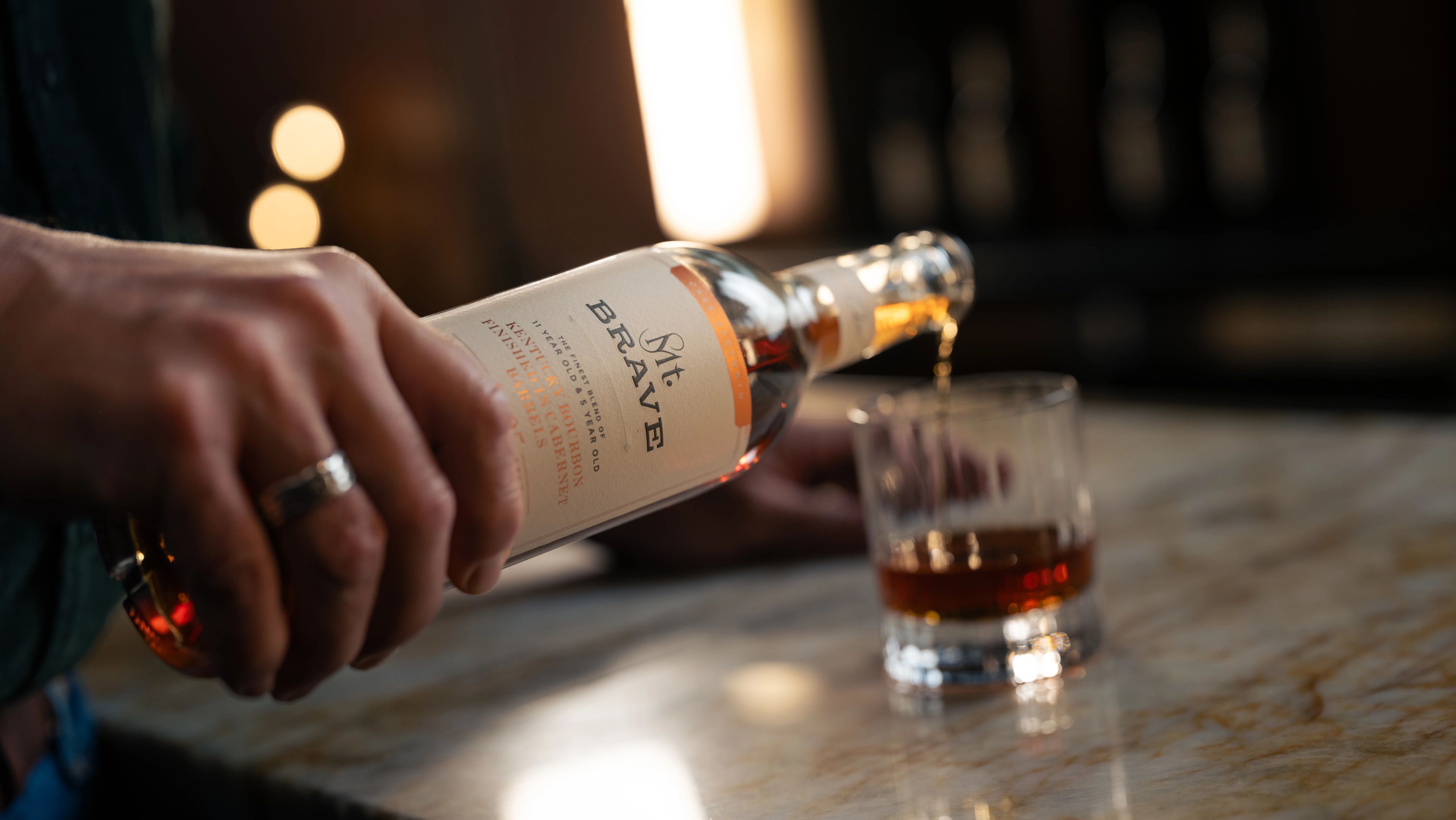 Mt. Brave Whiskey Pour